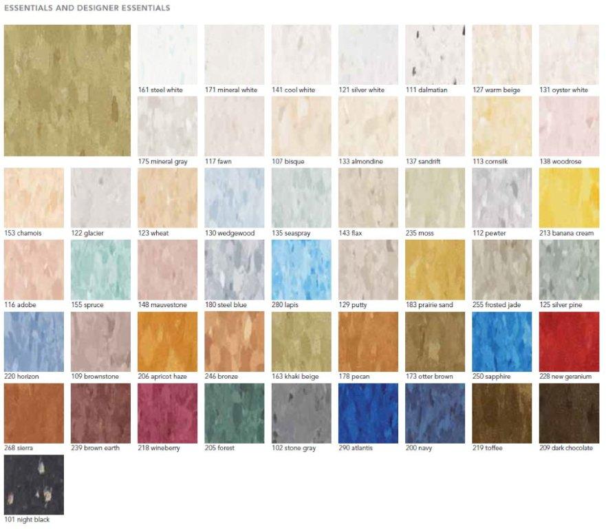 Mannington Vinyl Composition Tile (Vct) Essentials Colors